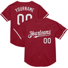 Charger l&#39;image dans la galerie, Custom Maroon White Mesh Authentic Throwback Baseball Jersey
