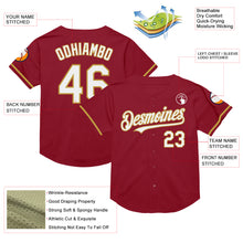 Load image into Gallery viewer, Custom Maroon White-Old Gold Mesh Authentic Throwback Baseball Jersey
