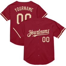 Charger l&#39;image dans la galerie, Custom Maroon Cream Mesh Authentic Throwback Baseball Jersey
