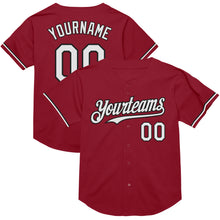 Charger l&#39;image dans la galerie, Custom Maroon White-Black Mesh Authentic Throwback Baseball Jersey
