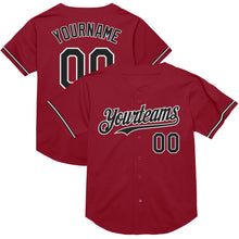 Charger l&#39;image dans la galerie, Custom Maroon Black-White Mesh Authentic Throwback Baseball Jersey
