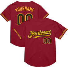 Charger l&#39;image dans la galerie, Custom Maroon Black-Gold Mesh Authentic Throwback Baseball Jersey
