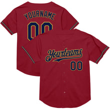 Charger l&#39;image dans la galerie, Custom Maroon Navy-Old Gold Mesh Authentic Throwback Baseball Jersey
