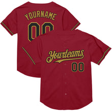 Charger l&#39;image dans la galerie, Custom Maroon Black-Old Gold Mesh Authentic Throwback Baseball Jersey
