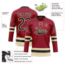 Charger l&#39;image dans la galerie, Custom Maroon Black-Cream Hockey Lace Neck Jersey
