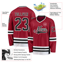 Charger l&#39;image dans la galerie, Custom Maroon Black-White Hockey Jersey
