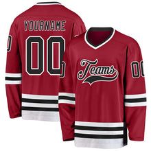 Charger l&#39;image dans la galerie, Custom Maroon Black-White Hockey Jersey
