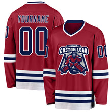 Charger l&#39;image dans la galerie, Custom Maroon Navy-White Hockey Jersey
