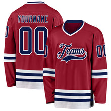 Charger l&#39;image dans la galerie, Custom Maroon Navy-White Hockey Jersey
