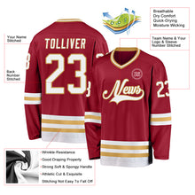 Charger l&#39;image dans la galerie, Custom Maroon White-Old Gold Hockey Jersey
