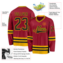 Charger l&#39;image dans la galerie, Custom Maroon Black-Gold Hockey Jersey
