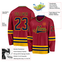 Charger l&#39;image dans la galerie, Custom Maroon Navy-Gold Hockey Jersey
