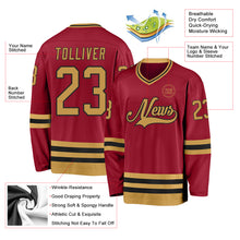 Charger l&#39;image dans la galerie, Custom Maroon Old Gold-Black Hockey Jersey
