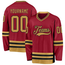 Charger l&#39;image dans la galerie, Custom Maroon Old Gold-Black Hockey Jersey
