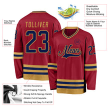 Charger l&#39;image dans la galerie, Custom Maroon Navy-Old Gold Hockey Jersey
