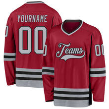 Charger l&#39;image dans la galerie, Custom Maroon Gray-Black Hockey Jersey
