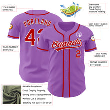 Charger l&#39;image dans la galerie, Custom Medium Purple Red-White Authentic Baseball Jersey
