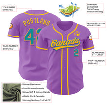 Charger l&#39;image dans la galerie, Custom Medium Purple Teal-Yellow Authentic Baseball Jersey
