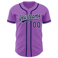 Charger l&#39;image dans la galerie, Custom Medium Purple Navy-White Authentic Baseball Jersey
