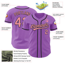 Charger l&#39;image dans la galerie, Custom Medium Purple Medium Pink-Black Authentic Baseball Jersey
