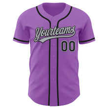 Charger l&#39;image dans la galerie, Custom Medium Purple Black-Gray Authentic Baseball Jersey
