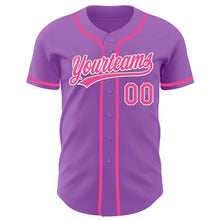 Charger l&#39;image dans la galerie, Custom Medium Purple Pink-White Authentic Baseball Jersey
