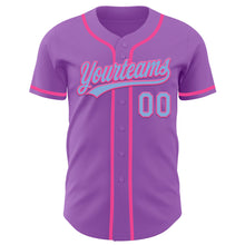 Charger l&#39;image dans la galerie, Custom Medium Purple Light Blue-Pink Authentic Baseball Jersey
