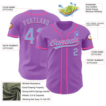 Charger l&#39;image dans la galerie, Custom Medium Purple Light Blue-Pink Authentic Baseball Jersey
