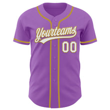 Charger l&#39;image dans la galerie, Custom Medium Purple White-Old Gold Authentic Baseball Jersey
