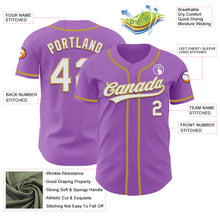 Charger l&#39;image dans la galerie, Custom Medium Purple White-Old Gold Authentic Baseball Jersey
