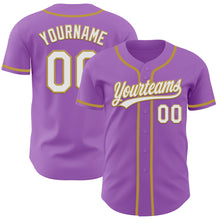 Charger l&#39;image dans la galerie, Custom Medium Purple White-Old Gold Authentic Baseball Jersey
