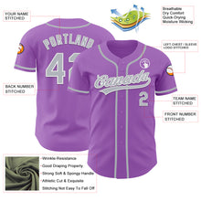 Charger l&#39;image dans la galerie, Custom Medium Purple Gray-White Authentic Baseball Jersey
