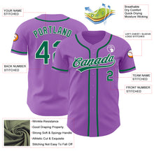 Charger l&#39;image dans la galerie, Custom Medium Purple Kelly Green-White Authentic Baseball Jersey
