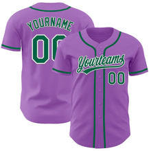 Charger l&#39;image dans la galerie, Custom Medium Purple Kelly Green-White Authentic Baseball Jersey
