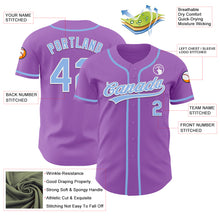 Charger l&#39;image dans la galerie, Custom Medium Purple Light Blue-White Authentic Baseball Jersey
