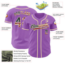 Charger l&#39;image dans la galerie, Custom Medium Purple Vintage USA Flag-Cream Authentic Baseball Jersey
