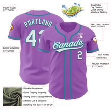 Charger l&#39;image dans la galerie, Custom Medium Purple White-Teal Authentic Baseball Jersey
