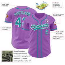 Charger l&#39;image dans la galerie, Custom Medium Purple Teal-White Authentic Baseball Jersey
