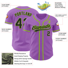 Charger l&#39;image dans la galerie, Custom Medium Purple Black-Neon Green Authentic Baseball Jersey
