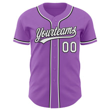 Charger l&#39;image dans la galerie, Custom Medium Purple White-Black Authentic Baseball Jersey
