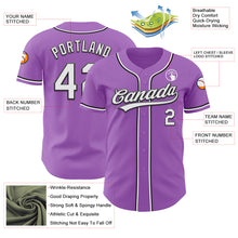 Charger l&#39;image dans la galerie, Custom Medium Purple White-Black Authentic Baseball Jersey
