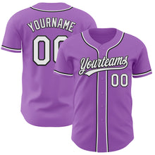 Charger l&#39;image dans la galerie, Custom Medium Purple White-Black Authentic Baseball Jersey
