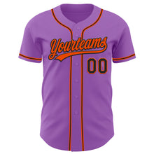 Charger l&#39;image dans la galerie, Custom Medium Purple Black-Orange Authentic Baseball Jersey
