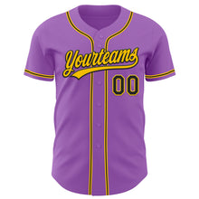 Charger l&#39;image dans la galerie, Custom Medium Purple Black-Yellow Authentic Baseball Jersey
