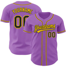 Charger l&#39;image dans la galerie, Custom Medium Purple Black-Yellow Authentic Baseball Jersey
