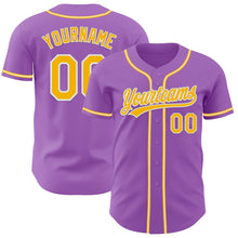 Charger l&#39;image dans la galerie, Custom Medium Purple Gold-White Authentic Baseball Jersey
