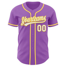 Charger l&#39;image dans la galerie, Custom Medium Purple White-Yellow Authentic Baseball Jersey
