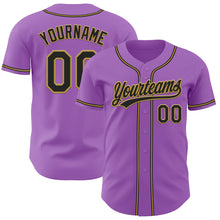 Charger l&#39;image dans la galerie, Custom Medium Purple Black-Old Gold Authentic Baseball Jersey
