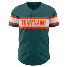 Charger l&#39;image dans la galerie, Custom Midnight Green White-Orange Authentic Baseball Jersey
