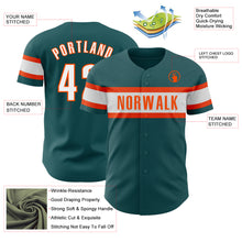 Charger l&#39;image dans la galerie, Custom Midnight Green White-Orange Authentic Baseball Jersey
